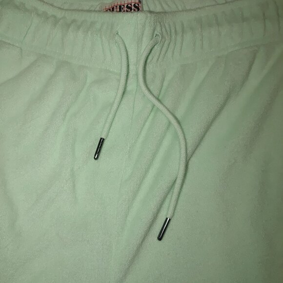 Guess Originals Mens Mint Green Terry Cloth Shorts Medium Daisies Floral Flower - Picture 5 of 10